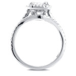 Radiant White Gold Bridal Set with Moissanite and Sparkling Diamond Accents