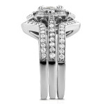 Antique Floral 3-Piece Bridal Set with Yaffie Round Moissanite and 5/8ct TDW White Gold Diamond