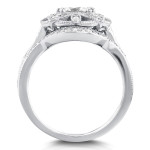 Antique Floral Bridal Set with Yaffie Moissanite in White Gold, Adorned with 5/8ct of Diamonds