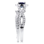 Bridal Brilliance: Yaffie White Gold Sapphire and Diamond Crisscross Set