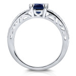 Sapphire & Diamond White Gold Soft-Edged Ring by Yaffie, 2/5ct TDW