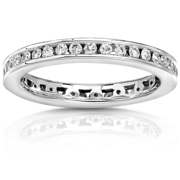 Diamond Wedding Band with 1/2 ct TDW Round-Cut Stones in Yaffie White or Gold