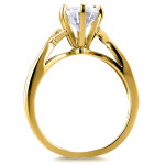 Sparkling Forever: Yaffie Gold Oval Moissanite Crossover Engagement Ring