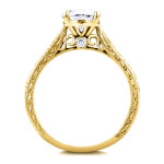 Golden Yaffie Bridal Ring with Antique Cathedral design, showcasing 1 1/2ct of Moissanite and Diamonds