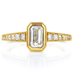Vintage Emerald-Cut Diamond Ring with Yaffie Gold Setting and 1.25ct of Total Diamond Weight
