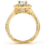 Flower-Inspired Vintage Diamond Engagement Ring with Yaffie Gold and 1/2ct TDW