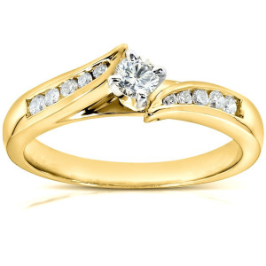 Sparkling Yaffie Gold Diamond Engagement Ring with 1/4ct Total Diamond Weight