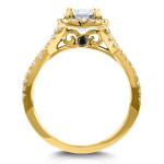Sparkling Crossing: Yaffie Gold Moissanite & Diamond Ring