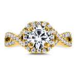 Sparkling Crossing: Yaffie Gold Moissanite & Diamond Ring