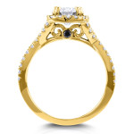 Eternal Sparkle Bridal Set: Yaffie Gold 1ct Forever Brilliant Moissanite and 3/4ct TDW Diamond Criss Cross Design.