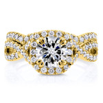 Radiant Love: Yaffie Gold Bridal Set with Forever Brilliant Moissanite & Glittering 3/4ct Diamonds