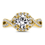 Sparkling Gold Moissanite Crosses Over with Dazzling Diamonds