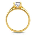 Classic and Elegant Yaffie Gold Bridal Set featuring 1ct Round Moissanite Solitaire