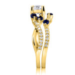 Yaffie Sapphire and Diamond Bridal Set with 1ct TCW Gold Sparkle