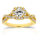 Yaffie Gold Celestial Crossover Diamond Engagement Ring