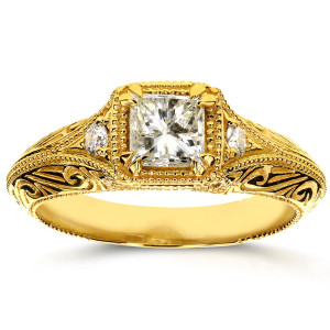 Vintage Diamond Engagement Ring - Yaffie Gold