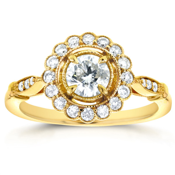 Eco-Friendly Lab Grown Diamond Flower Ring with 3/4ct of Yaffie Gold Certified Diamonds