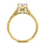Yaffie Timeless Radiance 1 1/2ct TGW Moissanite & Diamond Bridal Rings with Antique Cathedral Design