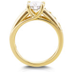 Yaffie Gold Moissanite & Diamond Channel Band - Perfect Engagement Ring