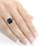 Yaffie ™ Creates Stunning Custom Rose Gold Double Halo Ring with 3.33ct TDW Black and White Diamonds