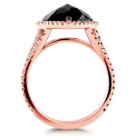 Custom-made Black and Brown Diamond Heart Halo Double Shank Ring with 5ct TDW in Rose Gold - by Yaffie™. Available in your chosen size.