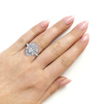 Vintage Victorian Tear Diamond Engagement Ring in Yaffie White Gold with 1 7/8ct TDW