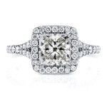 Certified Yaffie Princess Halo Ring with 2.8ct TDW White Gold Diamonds