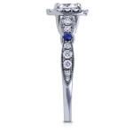 Yaffie Vintage Style Sapphire & Platinum Engagement Ring - 1.2ct TCW
