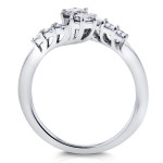 Yaffie 1/2ct TDW Diamond Two-Stone Ring with a Prong Set and Curved Design in White Gold
