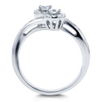 White Gold Yaffie Two Collection Ring with 1/2 Carat Diamonds and Curved Two-Stone Design
