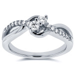 Yaffie Two White Gold Diamond Duo Ring with 1/4ct TDW