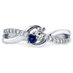 Blue Sapphire and Diamond White Gold Ring from Yaffie Two Collection