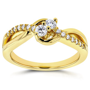 Double Diamond Delight Gold Ring - Yaffie Two Collection