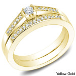 Elegant Yaffie Gold Bridal Set with 1/4ct TDW Round Diamonds