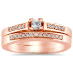 Yaffie Princess Diamond Bridal Set in Rose Gold - 1/4ct TDW
