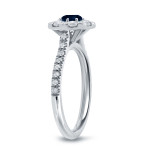 Blue Sapphire and Diamond Engagement Ring by Yaffie Gold - 1/2ct and 4/5ct TDW