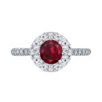Sparkling Yaffie Gold Ring with 1/2ct Ruby and 3/5ct TDW Diamonds for Engagement