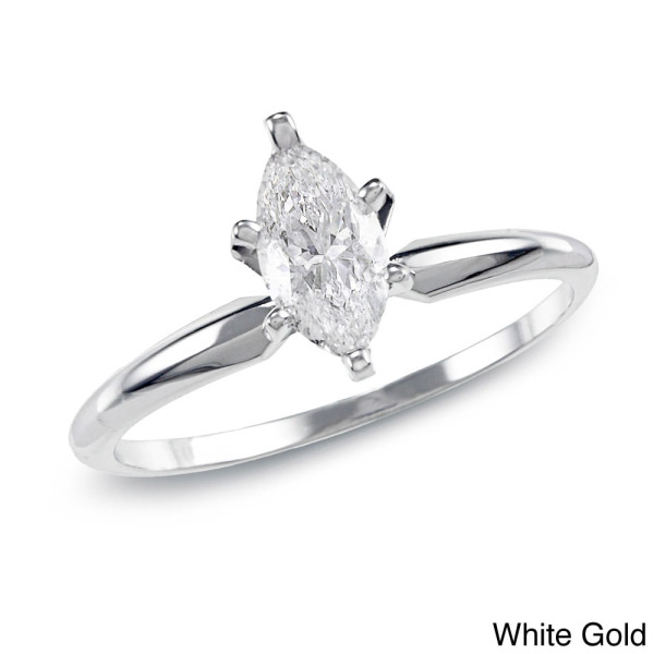 Marquise 6-Prong Diamond Ring - Yaffie Gold 1ct TDW