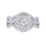 Braided Bridal Set with Yaffie Cluster Diamonds -1 1/5ct TDW