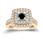 Yaffie™ Bespoke 1.4ct Black Diamond Cluster Engagement Ring