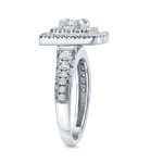 Sparkling Yaffie Engagement Ring with Round Diamond Cluster (1 2/5ct TDW)