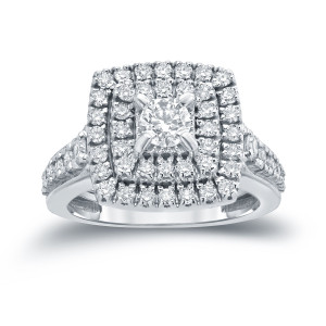 Sparkling Yaffie Engagement Ring with Round Diamond Cluster (1 2/5ct TDW)