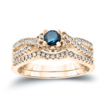 Braided Blue Diamond Bridal Set with 1/2ct TDW by Yaffie