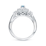 Blue Diamond Halo Bridal Set with 1/2ct Total Weight from Yaffie