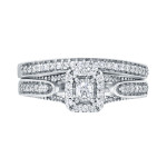 Halo Diamond Bridal Ring Set with Yaffie 1/3ct TDW Sparkle