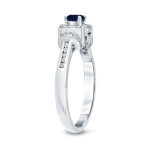 Blue Sapphire and Diamond 1/2ct Bridal Ring Set by Yaffie