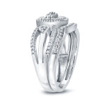 Yaffie Diamond Bridal Ring Set with Cluster of 1/4ct TDW