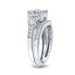 Yaffie Cluster Diamond Bridal Ring Set - Stunning 0.75ct Total Diamond Weight