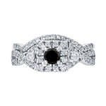 Yaffie™ Custom 3/4ct TDW Halo Black Diamond Braided Bridal Set