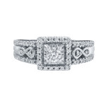 Sparkling Round Diamond Cluster Engagement Ring, 3/5ct TDW by Yaffie